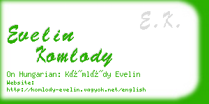 evelin komlody business card